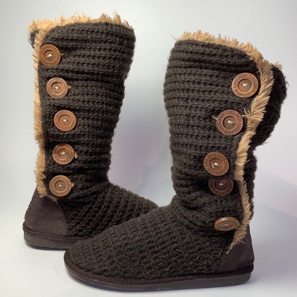 Muk Luks Shoes - Muk Luks Women’s Sweater Slipper Boots Brown Sz 8